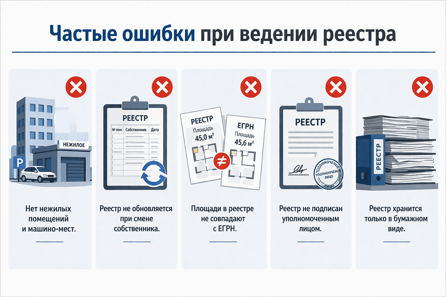 5 ошибок ведения реестра собственников МКД